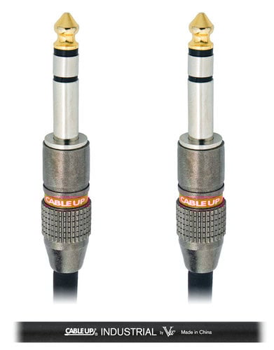 Cable Up by Vu PM3-PM3-15-BLK 15 ft 1/4" TRS Male to 1/4" TRS Male Balanced Cable with Black Jacket PM3-PM3-15-BLK
