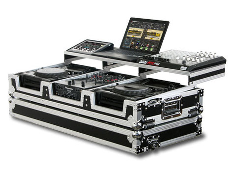 Odyssey FZGSP10CDJW Remixer Glide Style Series CD/Digital Media DJ Coffin Case for 2 Large-Format Table Top CD/Digital Media Players & 10" Wide Mixer FZGSP10CDJW