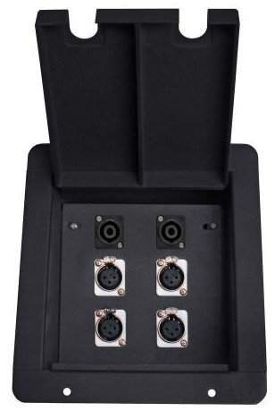 Elite Core Audio FB4-SP Recessed Floor Box with 4x XLR-F and 2 Speakon Jacks FB4-SP