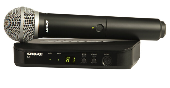 Shure BLX24/PG58-J10 BLX Series Single-Channel Wireless Mic System With PG58 Handheld, J10 Band (584-608MHz)