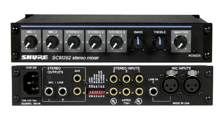 Shure SCM262 Stereo And Mic Mixer
