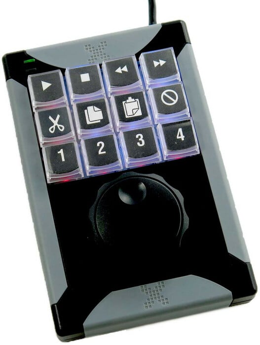 PI Engineering, Inc. X-Keys XK-12 + Jog & Shuttle 12-Key Programmable USB Keypad with Jog/Shuttle Control Wheel XK-0982-UAG12-R