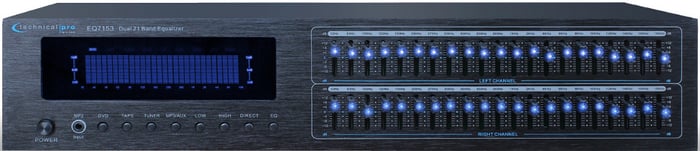 Technical Pro EQ7153 Dual 21-Band Graphic Equalizer With Bass And Loudness Boosters