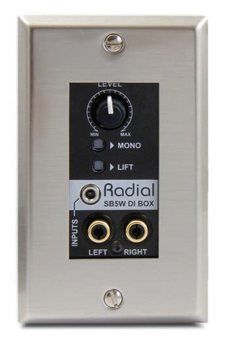 Radial Engineering SB-5W WallDI Wall-Mount Stereo DI, Passive, Fits In Single Gang Receptacle