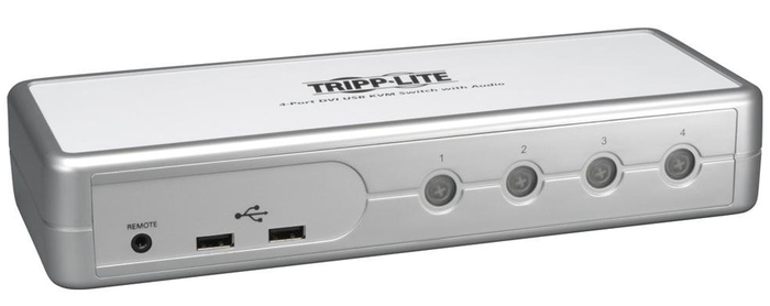 Tripp Lite B004-DUA4-K-R 4-Port DVI/USB KVM Switch with Audio and Cables B004-DUA4-K-R
