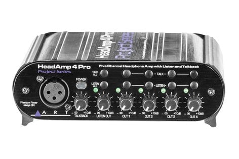 ART HEADAMP-4-PRO HeadAMP 4 Pro 5 Channel Headphone Amplifier With Talkback