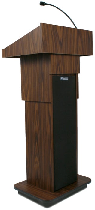 AmpliVox SW505A-HANDHELD Wireless Executive Adjustable Sound Column Lectern With Handheld Microphone Transmitter