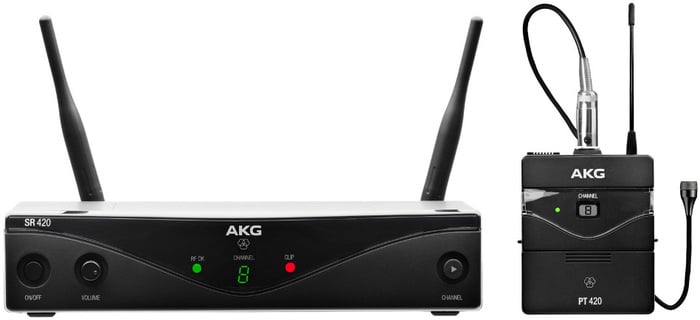 AKG WMS420 Presenter Set Multi-Channel Wireless Microphone System with C417L Lavalier WMS420-PRESENTER