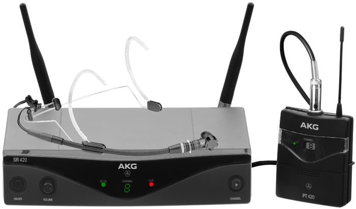 AKG WMS420 Headset Set Wireless Microphone System with C555 L Headworn Condenser Mic WMS420-HEADSET
