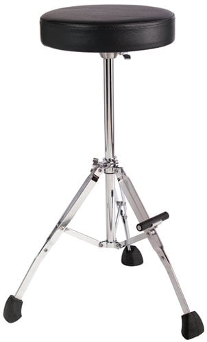 Gibraltar GGS10T 27” H Fixed Height Drum Throne with Round Seat, Tripod Legs and Footrest GGS10T