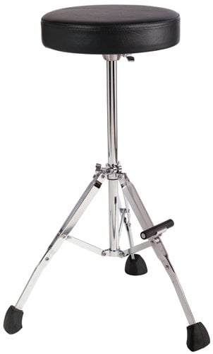 Gibraltar GGS10T 27” H Fixed Height Drum Throne With Round Seat, Tripod Legs And Footrest