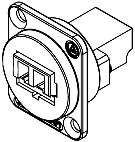 Switchcraft EHLC2M LC Fiber Optic EH Series Panel Mount Connector, Feed Through, Multi-Mode