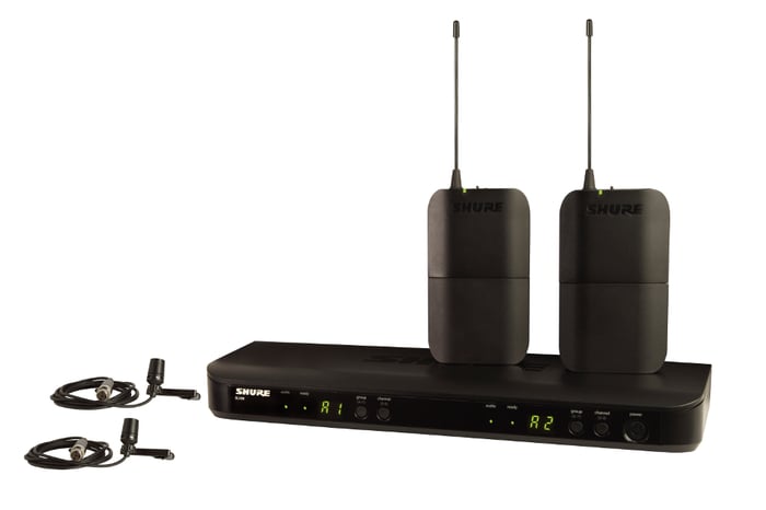 Shure BLX188/CVL-J10 BLX Series Dual-Channel Wireless Mic System With 2 CVL Lavaliers, J10 Band (584-608MHz)