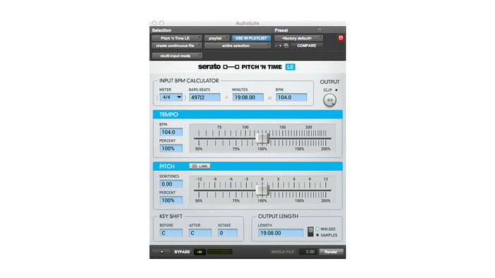 Serato SSW-TP-LE3-DL Pitch-N-Time LE 3.0 Timestretch/Pitch Shift AudioSuite Software Plug-In