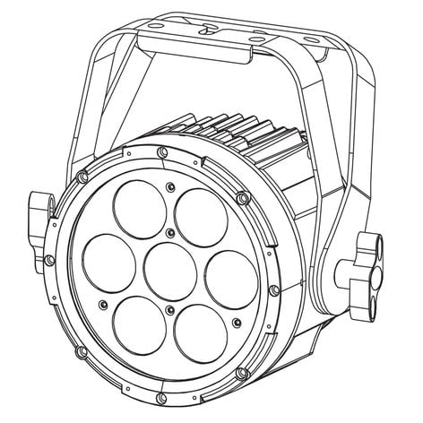 Elation Pro Lighting SIXPAR 100IP LED Par Fixture with 7x12W RGBAW+UV LEDs SIX-PAR-100-IP
