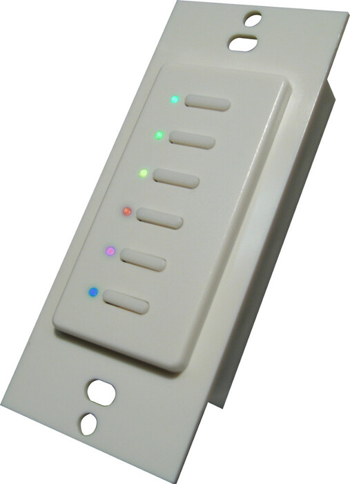 Interactive Technologies ST-UD6-CW-RGB Ultra Series Digital 2-Wire 6-Button Network Station In White With RGB LED Indicators