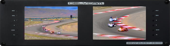 Delvcam DELV-2LCD7-3GHD Broadcast 3GHD/SD Multiformat Dual 7-Inch Rackmount Video Monitor DELV-2LCD7-3GHD