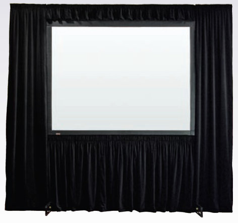 Draper Shade and Screen 384050 90" x 120" Black Velour StageScreen Dress Kit with Case 384050