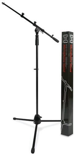 Hosa MSB521BK Tripod Base Microphone Stand with Boom Arm, Black MSB521BK