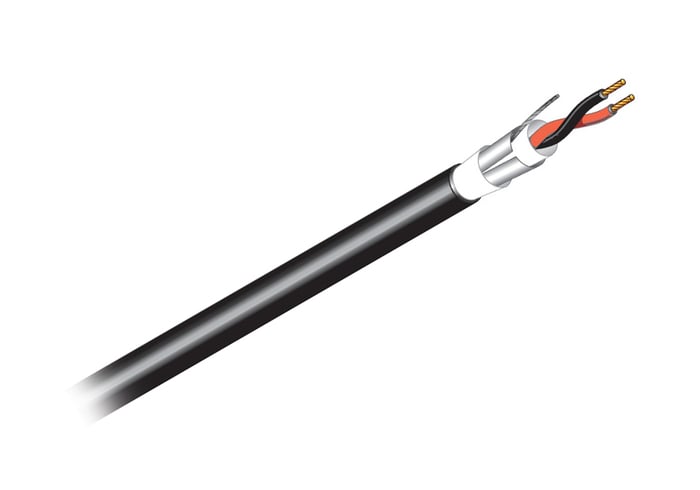 West Penn AQ293BK1000 1000' 18AWG 2-Conductor Shielded Aquaseal Plenum Cable For Fire Alarm