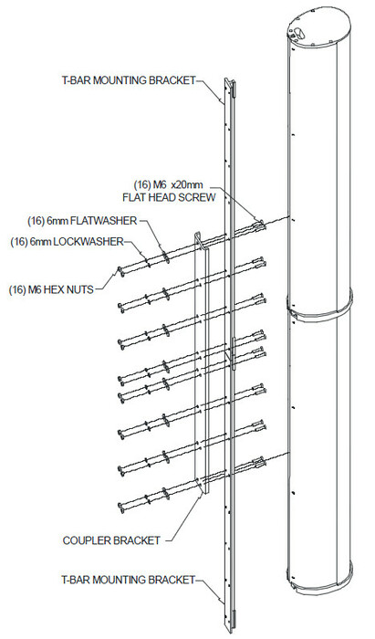 Biamp ENT-CB1 Coupler Bracket For ENTASYS Column Line Array, Black