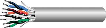 West Penn D25439-500 22 AWG 4 Pair Indoor Plenum Rated Cable, 500 ft D25439-500