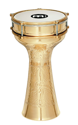 Meinl Percussion HE-214 Hand-Hammered Brass-Plated Copper Darbuka HE-214
