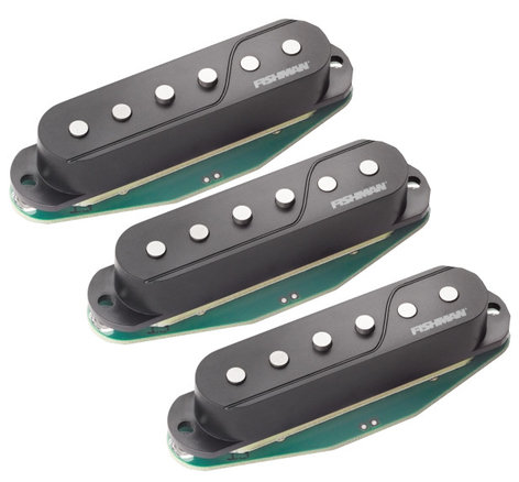Fishman Fluence Single-Width for Strat 3-Pack of Single-Coil Electric Guitar Pickups in Black PRF-STR-BK3