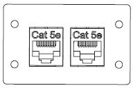 FSR IPS-D721D-BLK Double RJ-45 Bulkhead Cat5e Connector Plate