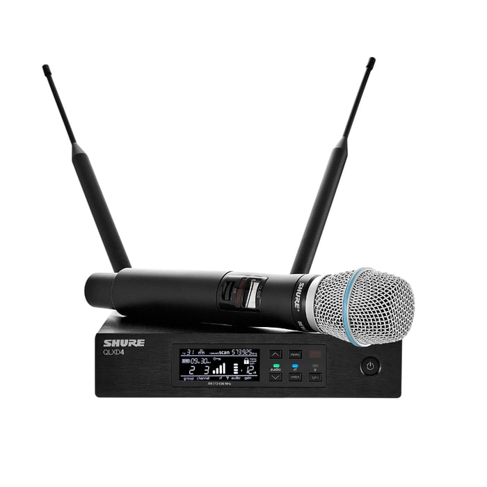 Shure QLXD24/B87A Digital Wireless Handheld Microphone System with BETA87A Cartridge QLXD24/B87A