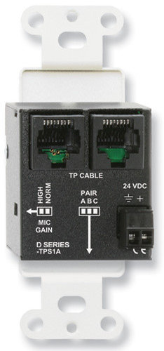 RDL DB-TPS1A Active 1-Pair Sender, Twisted Pair Format-A, XLR Mic Input With Phantom, Black