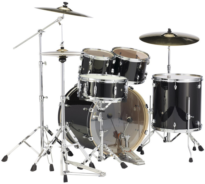 Pearl Drums EXL725S-248 5 Piece Drum Kit In Black Smoke Lacquer Finish With 830 Series Hardware