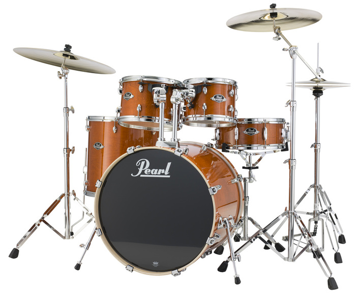 Pearl Drums EXL725-249 5 Piece Drum Kit In Honey Amber Lacquer Finish With 830 Series Hardware