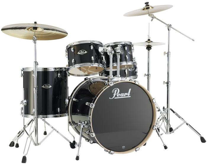 Pearl Drums EXL725-248 5 Piece Drum Kit In Black Smoke Lacquer Finish With 830 Series Hardware