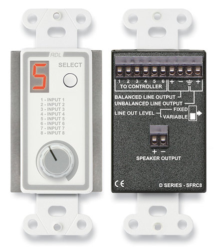 RDL D-SFRC8 Room Control Station For SourceFlex Distributed Audio System