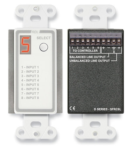 Radio Design Labs D-SFRC8L Audio Selector for SourceFlex Distributed Audio System D-SFRC8L