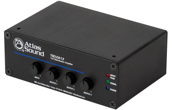 Atlas Sound TSD-DA13 1x3 Audio Distribution Amplifier TSD-DA13
