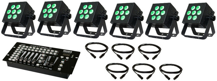 Blizzard HotBox 5 Package Hotbox 5 Fixtures With Controller And DMX Cables, 6 Pack