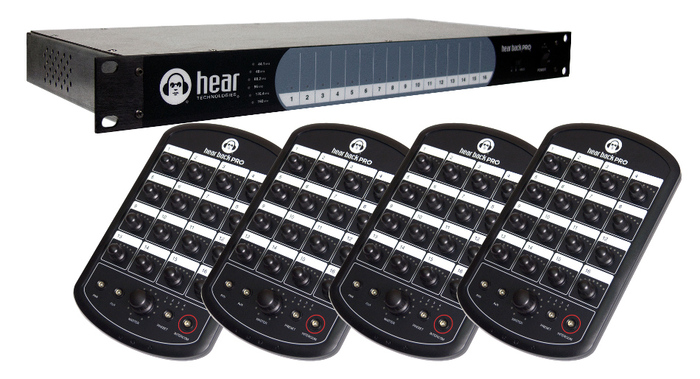 Hear Technologies PROHB4 Hear Back PRO Four Pack, Analog Input Network-Based 16-Channel Personal Monitor Mixer System Package