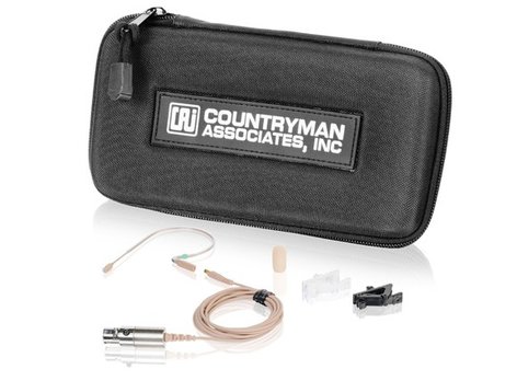 Countryman E2W5LAN E2 Earset Mic, Light Beige With 4-pin Hirose For Audio-Technica Wireless