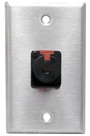 RapcoHorizon Music SBA-1NJ3FP6C Black Anodized Single-Gang Wall Plate with Neutrik 1/4" Female Connector SBA-1NJ3FP6C