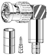 Canare BCP-LC5F 75 Ohm BNC Connector, Right Angle Crimp Plug, 35CA