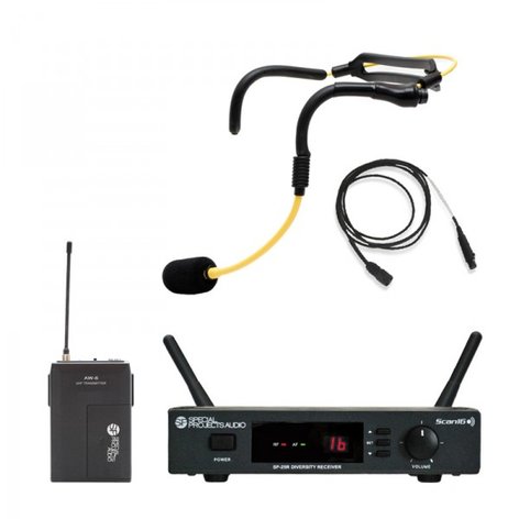 Special Projects SP-256-H20 Scan16 Fitness Pack H2O Wireless Headset Microphone System SP-256-H20