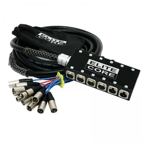 Elite Core Audio PS84100 100 ft 8-Channel Fan to Box Stage Snake with 4 XLR Returns PS84100