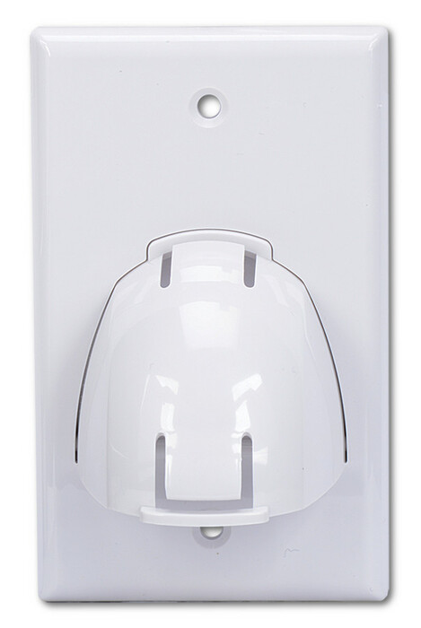Intelix UWGS0000-WH Bulk Single Gang Format Wire Plate with Reversible Nose in White UWGS0000-WH