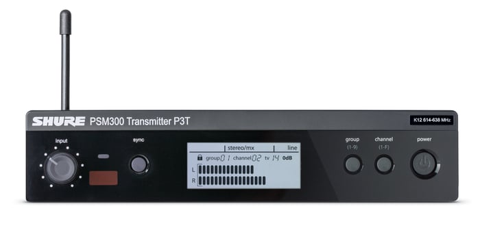 Shure P3T PSM®300 Series Half-Rack Single Channel Wireless Transmitter P3T