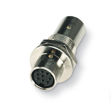Black Box Network Svcs FM043 8-Pin Female to Female Mini DIN Feed-Thru Panel-Mount Adapter FM043