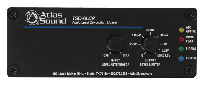 Atlas Sound TSD-ALC2 2-Channel Audio Level Controller/Limiter TSD-ALC2