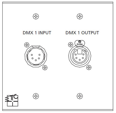 ETC ECPB DMXIN/OUT Two-Gang DMX Input And Output Plug In Station Wall Plate