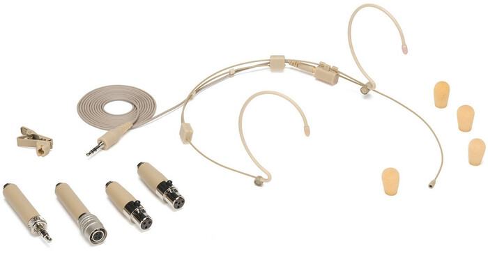 Samson DE50 Wraparound Wireless Headset Microphone with Micro-Miniature Condenser Capsule in Beige SADE50